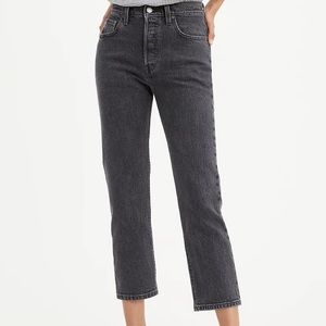 501 Levi jeans in Cabo Fade Black with button fly, 31 W by 28 L